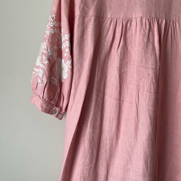 Sundance Amina Beauty Dress Floral Aztec Embroidered Linen Dress - Picture 10 of 16